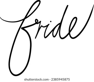 Hand drawing Calligraphy of Bride	