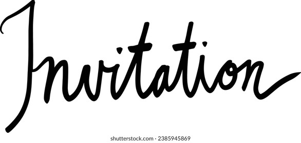 Caligrafía del dibujo a mano de la invitación