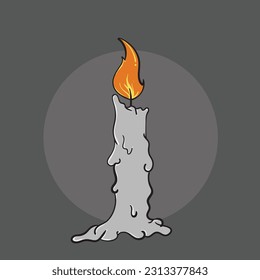 hand drawing candle vector illustration dark background
