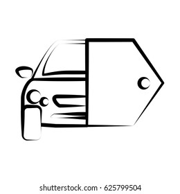 hand drawing car key sketch