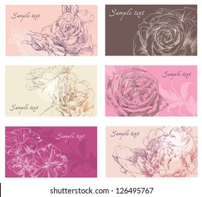 Hand drawing card flower background