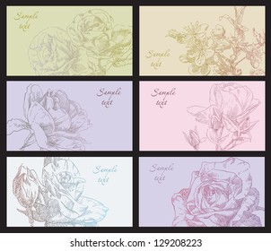 Hand drawing card flower background