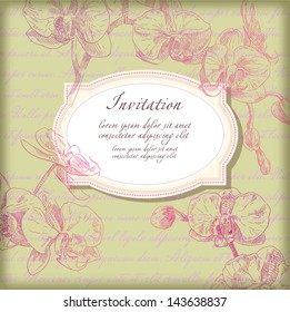 Hand drawing card flower background