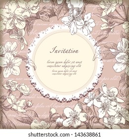 Hand drawing card flower background