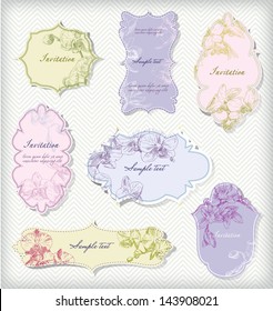 Hand drawing card flower vector frames