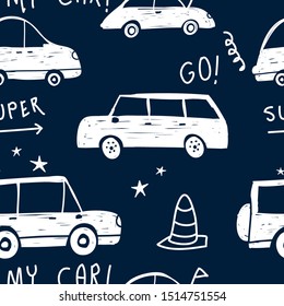 Hand drawing cars  vector illustration.