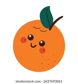hand drawing carton orange fruit character cute drawing for fruit doodle, sticker