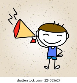 hand drawing cartoon abstract character happy people