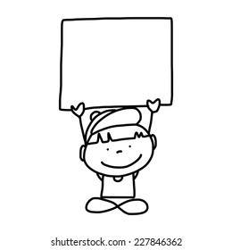 hand drawing cartoon abstract character happy people party