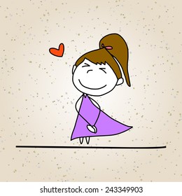 hand drawing cartoon abstract character happy people