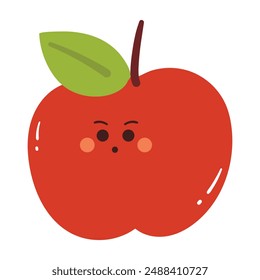 hand drawing cartoon apple fruit sticker. cute fruit drawing sticker, doodle set