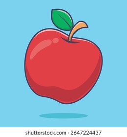 Hand drawing cartoon apple fruit vector