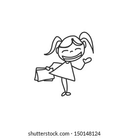 hand drawing cartoon back to school