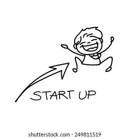 hand drawing cartoon business concept illustration