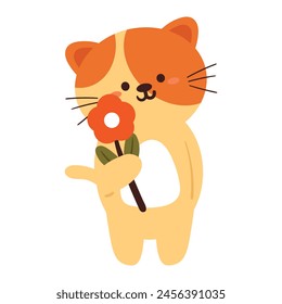 hand drawing cartoon cat. cute animal doodle