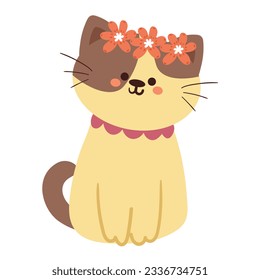 hand drawing cartoon cat sticker. cute animal drawing for icon