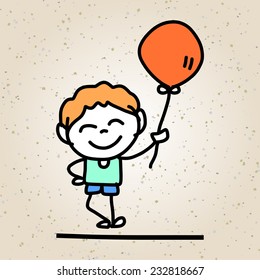 hand drawing cartoon character abstract happy kids 
