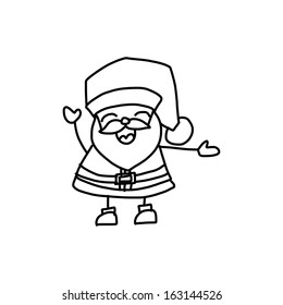 hand drawing cartoon character christmas santa claus