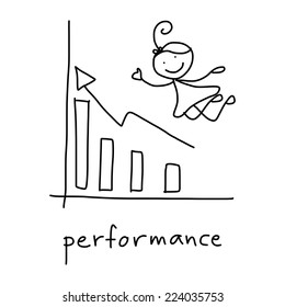 hand drawing cartoon character concept happy business