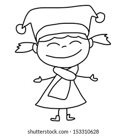 hand drawing cartoon character happy life