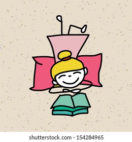 hand drawing cartoon character happy people