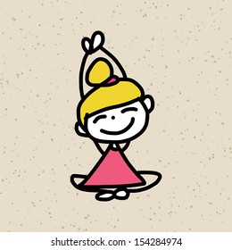 hand drawing cartoon character happy people