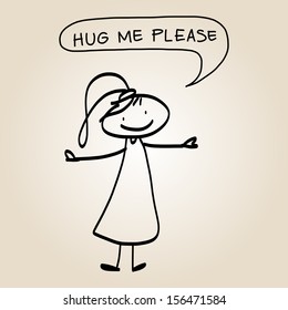hand drawing cartoon character happy people