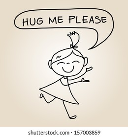 hand drawing cartoon character happy people