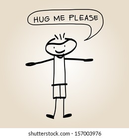 hand drawing cartoon character happy people