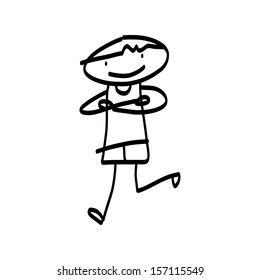 hand drawing cartoon character happy people