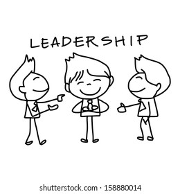hand drawing cartoon character happy business person