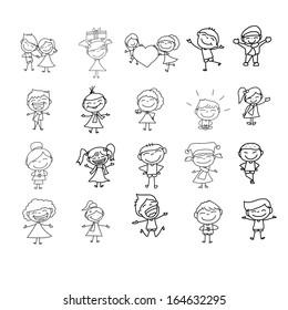 hand drawing cartoon character happy life
