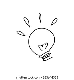 hand drawing cartoon character happy idea