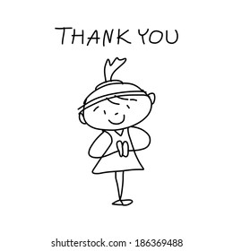 hand drawing cartoon character happy business woman