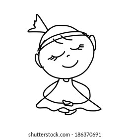 hand drawing cartoon character happy business woman