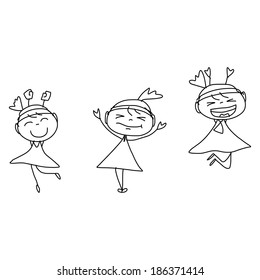hand drawing cartoon character happy business woman