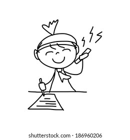 hand drawing cartoon character happy business woman