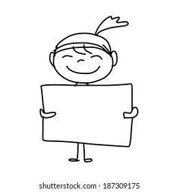 hand drawing cartoon character happy business woman
