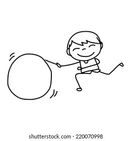 hand drawing cartoon character happy kids
