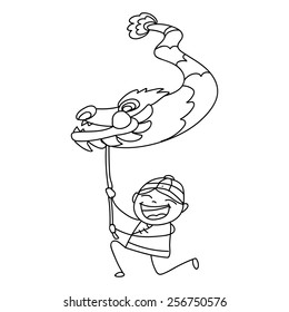 hand drawing cartoon character happy Chinese people