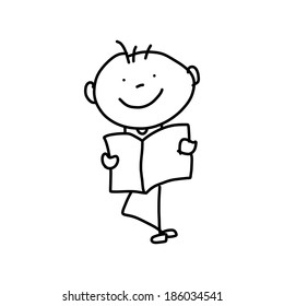 hand drawing cartoon concept happy kids