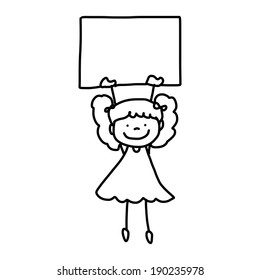 hand drawing cartoon concept happy kids playing