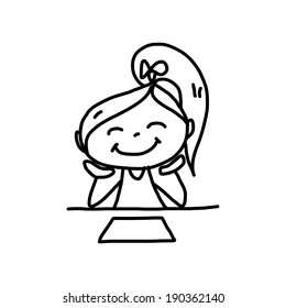 hand drawing cartoon concept happy kids playing