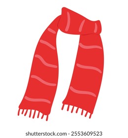 hand drawing cartoon cute red scarf for winter or christmas