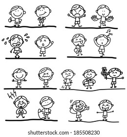 hand drawing cartoon emotions