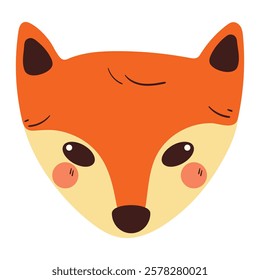 hand drawing cartoon fox head. animal cartoon for sticker and icon