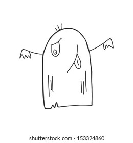 hand drawing cartoon halloween monster