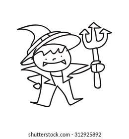 Hand drawing cartoon halloween vector eps 10