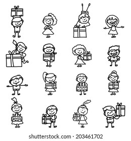 hand drawing cartoon happy birthday