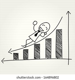 hand drawing cartoon - happy business vector